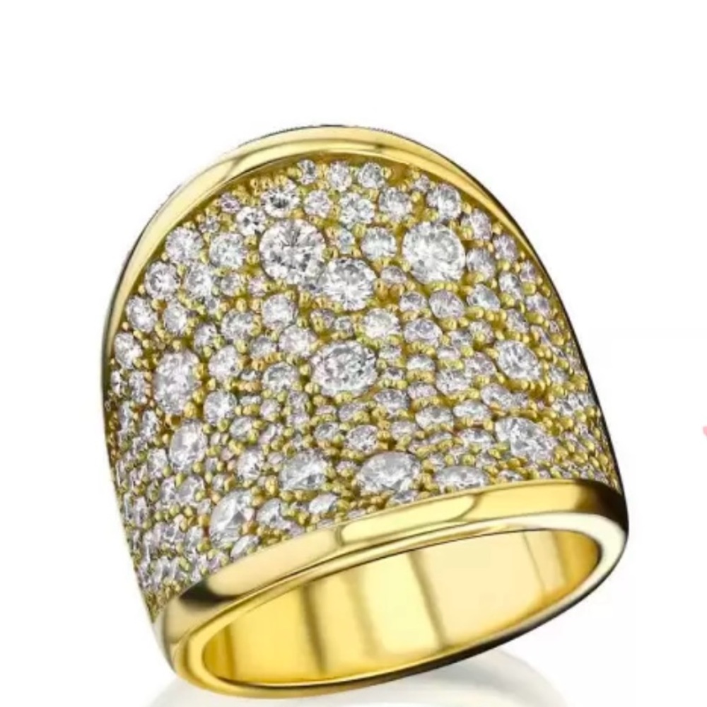 3ctw White Sapphire Paved Saddle Cocktail Ring: 925 Sterling Silver Size 7 NWT